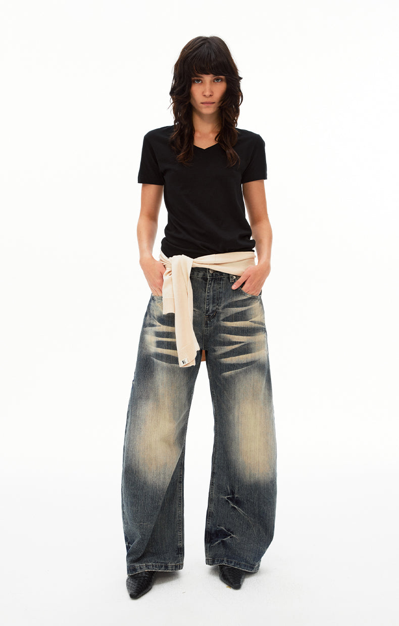 MADWIT VINTAGE WHISKER JEANS #G6898