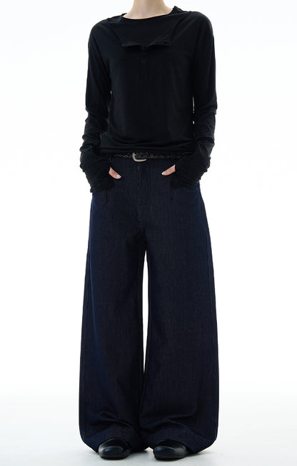 MADWITCH DRAPEY STRAIGHT DENIM PANTS #9910