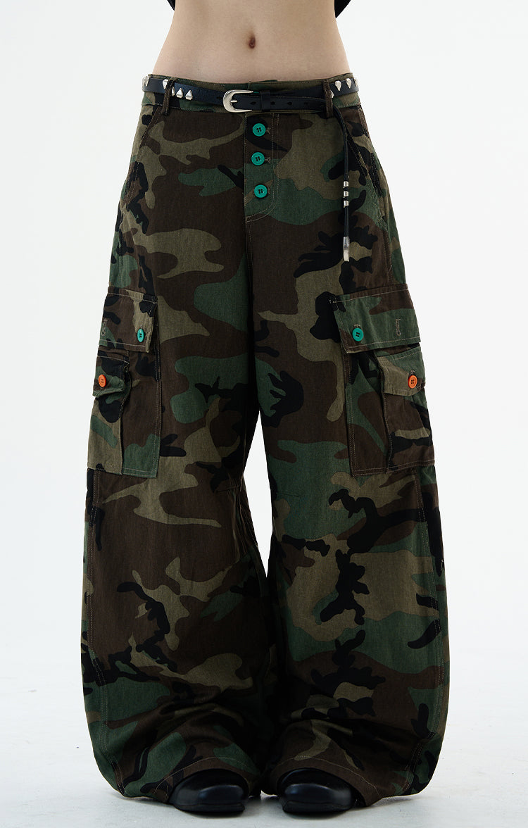 MADWITCH CAMO UTILITY CARGO PANTS #H5774