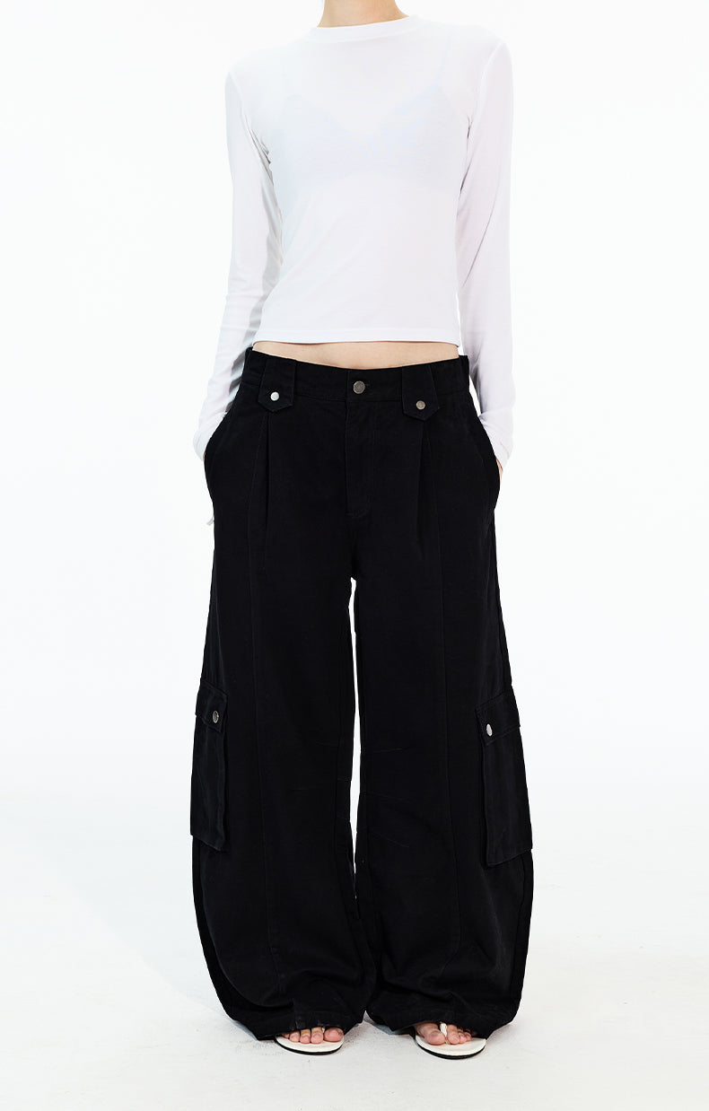 MADWITCH PLEATED MULTI-POCKET WORK PANTS #A619
