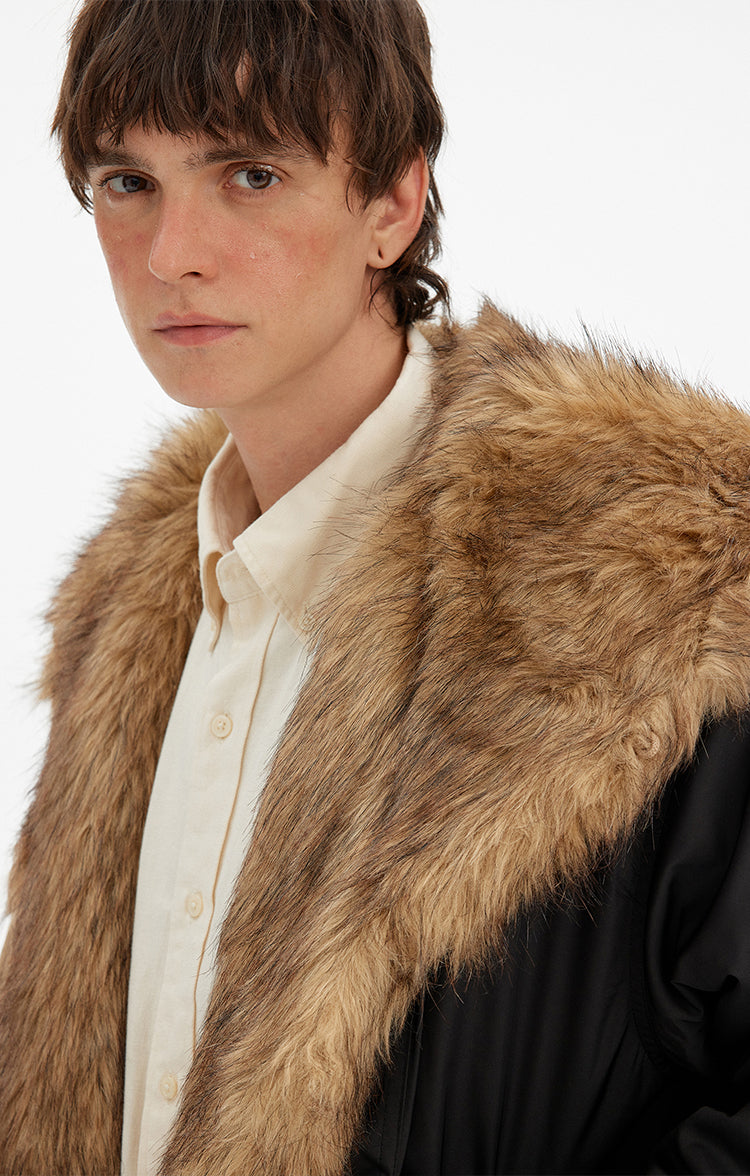 MADWITCH FAUX FUR COLLAR PUFFER JACKET #BM334