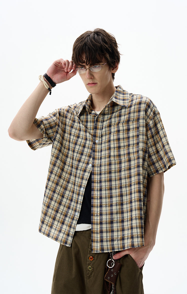 MADWITCH CONTRAST CHECKERED SHIRT #CR251
