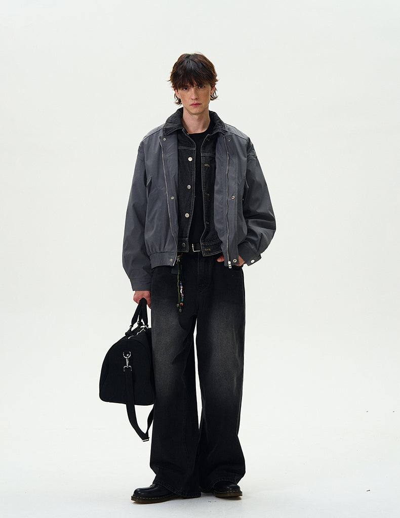 MADWITCH PATCHWORK LOOSE DOWN JACKET #18985