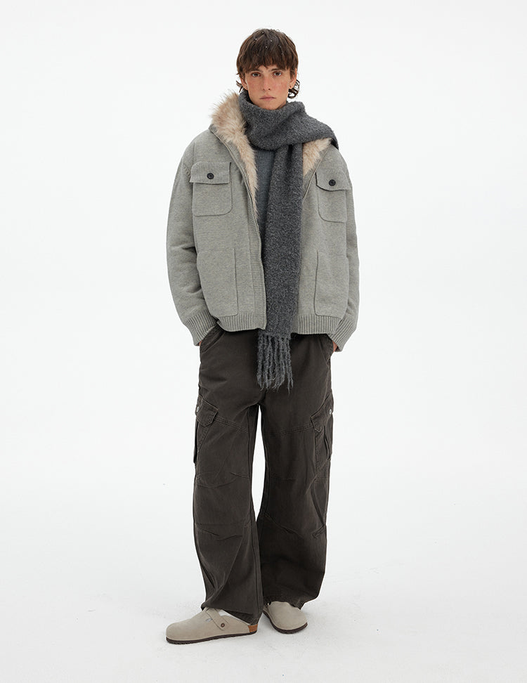 MADWITCH ATMOSPHERIC FUR COLLAR CARDIGAN #6003
