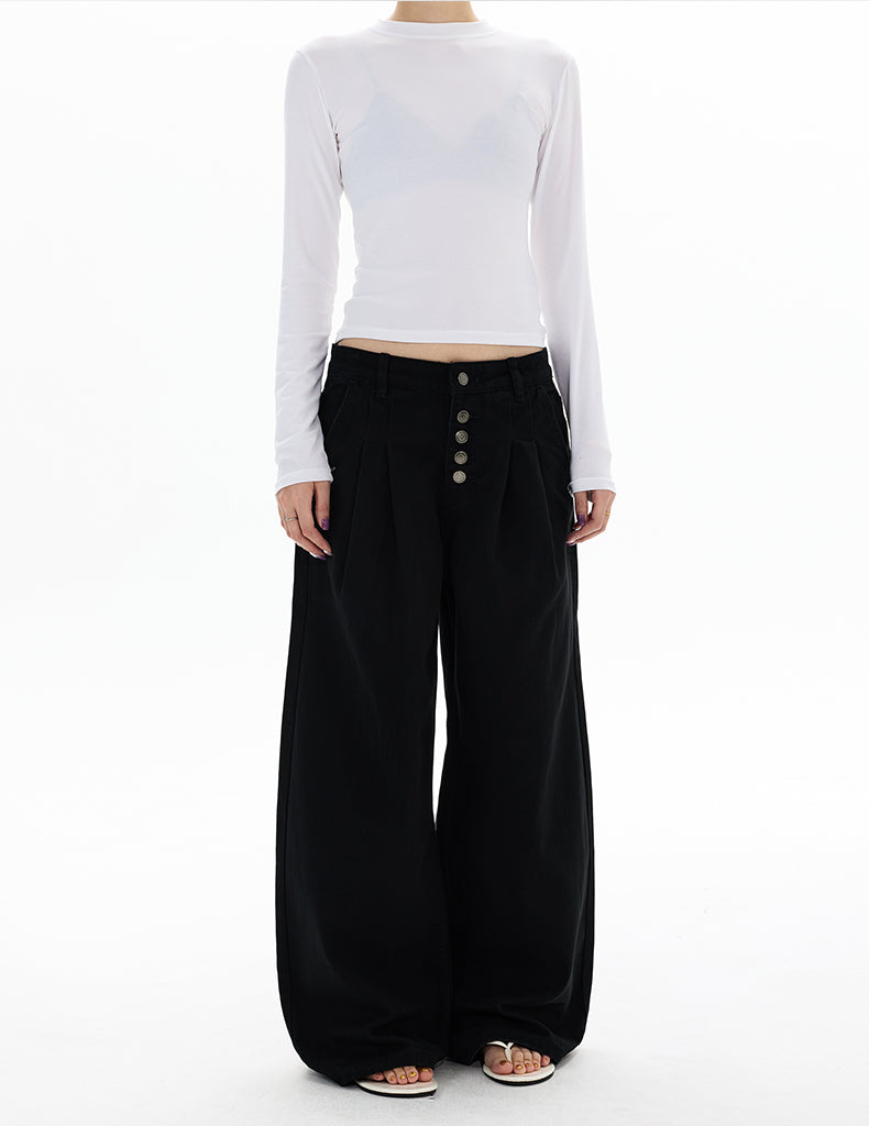 MADWITCH DOUBLE PLEAT BUTTON TROUSERS #G6935