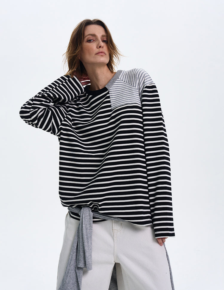 MADWITCH STRIPED CONTRAST LONG SLEEVE #SD12