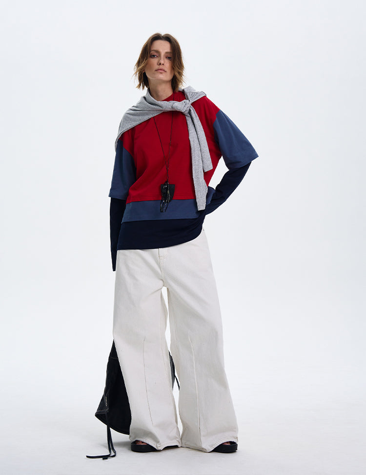 MADWITCH LAYERED FAUX TWO-PIECE HOODIE #6915