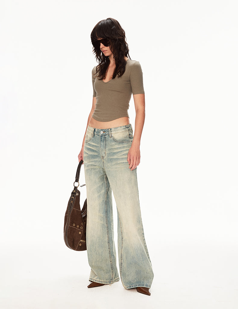 MADWIT YELLOW WASH BAMBOO JEANS #DR8816