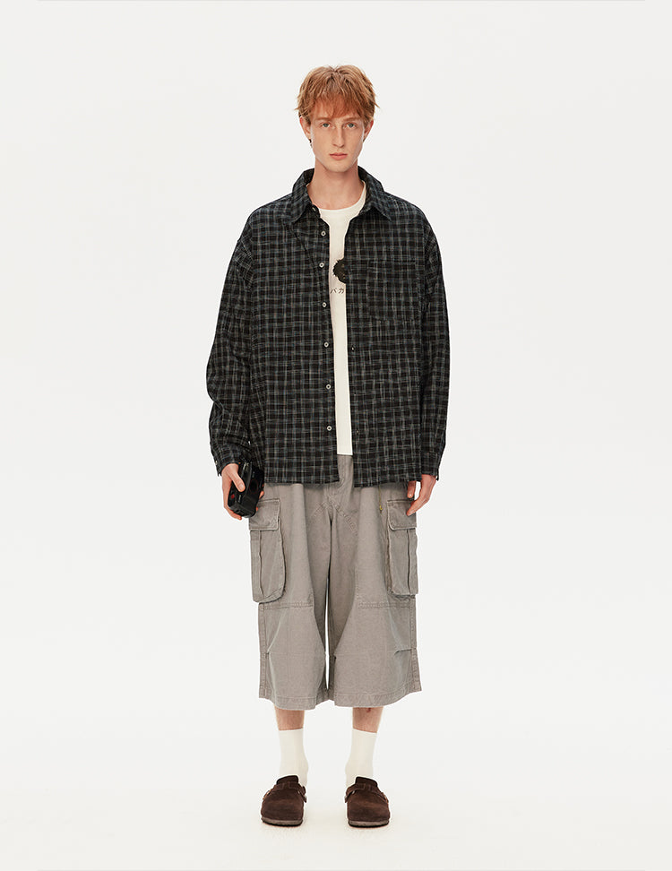 MADWITCH BLACK PLAID SHIRT #CS127