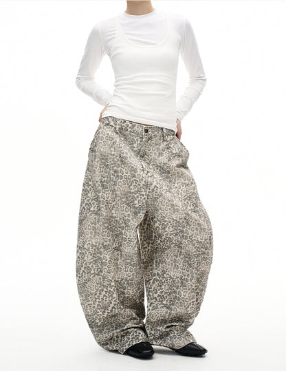 MADWITCH VINTAGE LEOPARD WIDE JEANS #A616