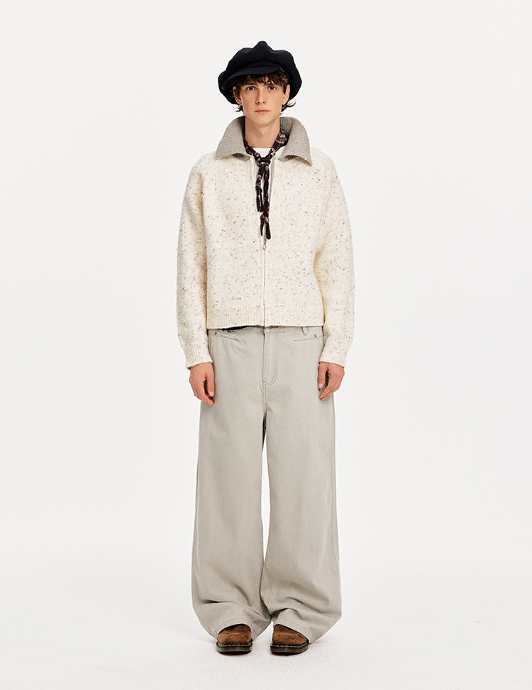 MADWITCH COLORBLOCK NOTCHED KNIT SWEATER #MYC010