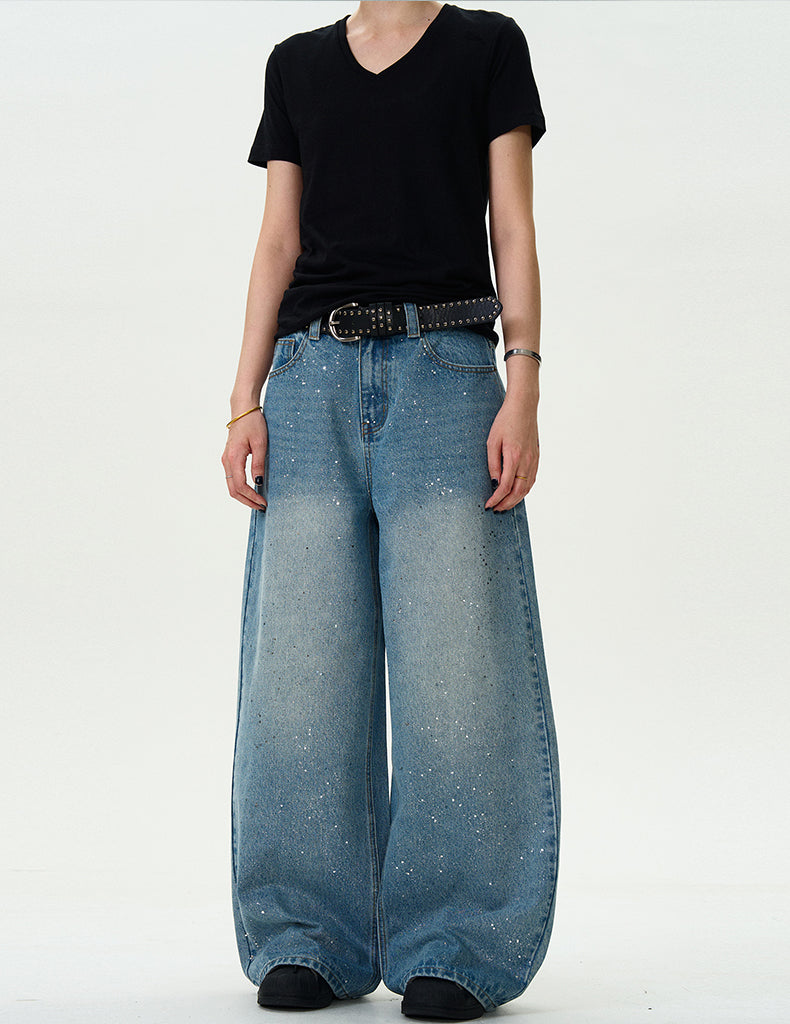 MADWITCH STAR PRINT WASHED DENIM JEANS #WHOA083