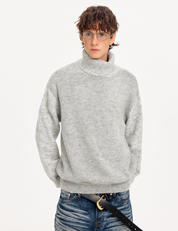 MADWITCH WOOL BLEND STAND COLLAR SWEATER #72672