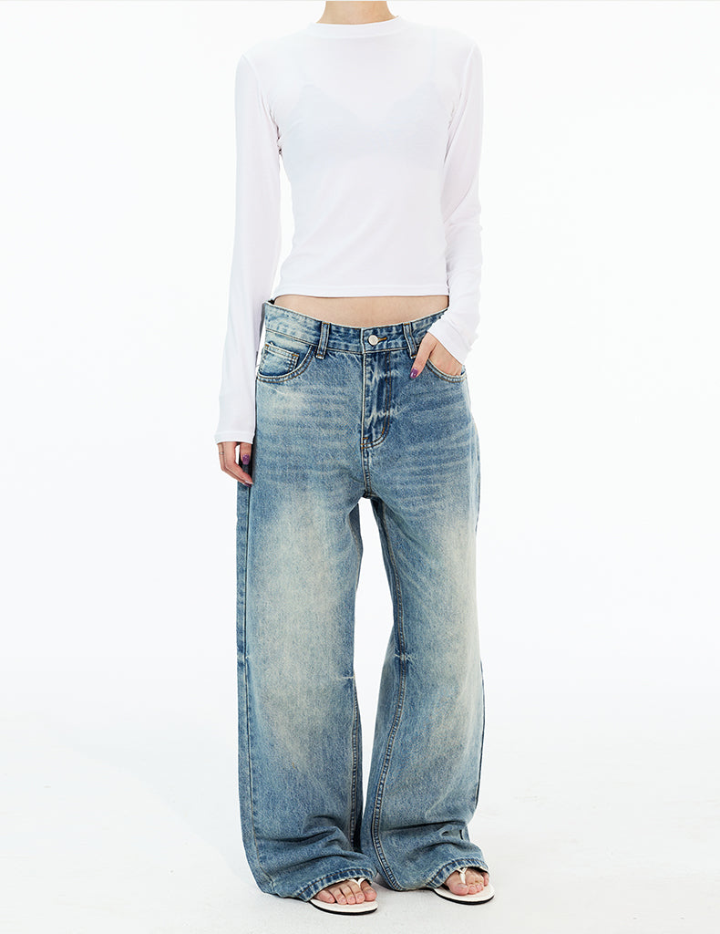 MADWITCH FADED STRAIGHT LEG JEANS #G6927