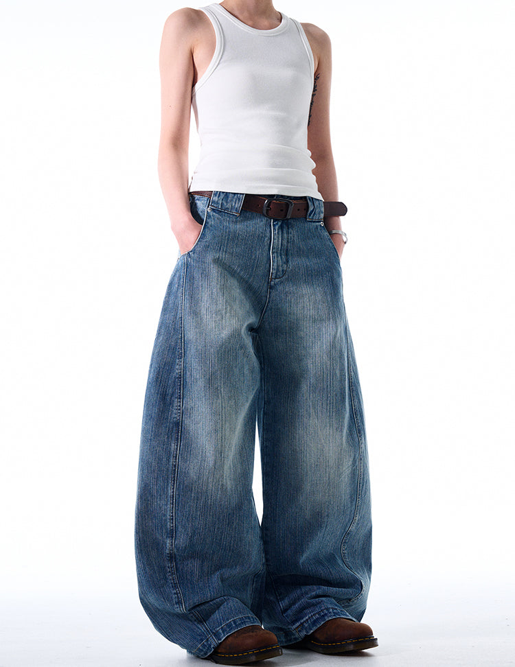 MADWITCH HEAVYWEIGHT LOOSE-FIT WASHED JEANS #DR8802