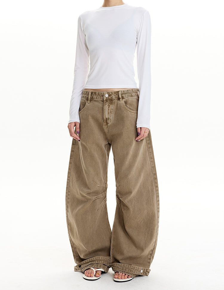 MADWIT DECONSTRUCTED WASHED WIDE PANTS#Z055