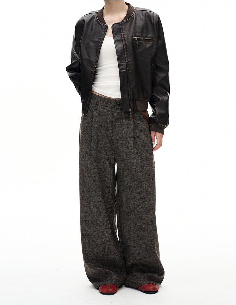 MADWITCH PREPPY PLAID WIDE TROUSERS #25036