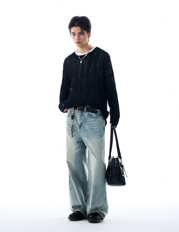 MADWITCH HOLLOW-OUT KNITTED LONG SLEEVE #81177