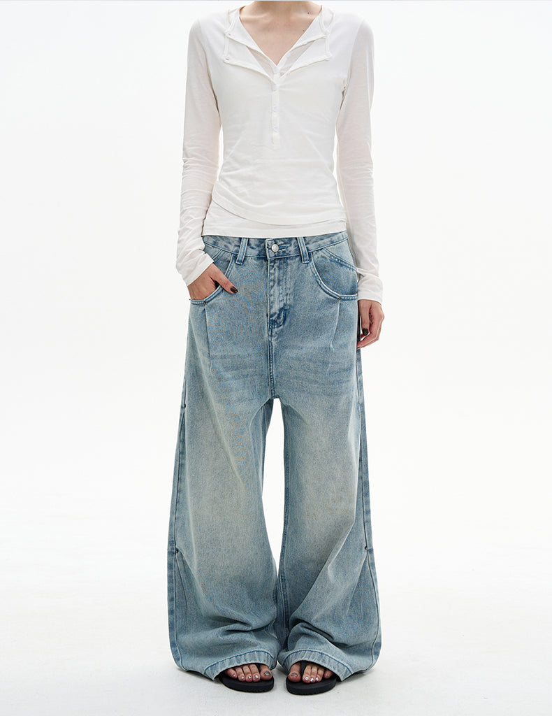 MADWITCH CREASE BLUE JEANS #D1657