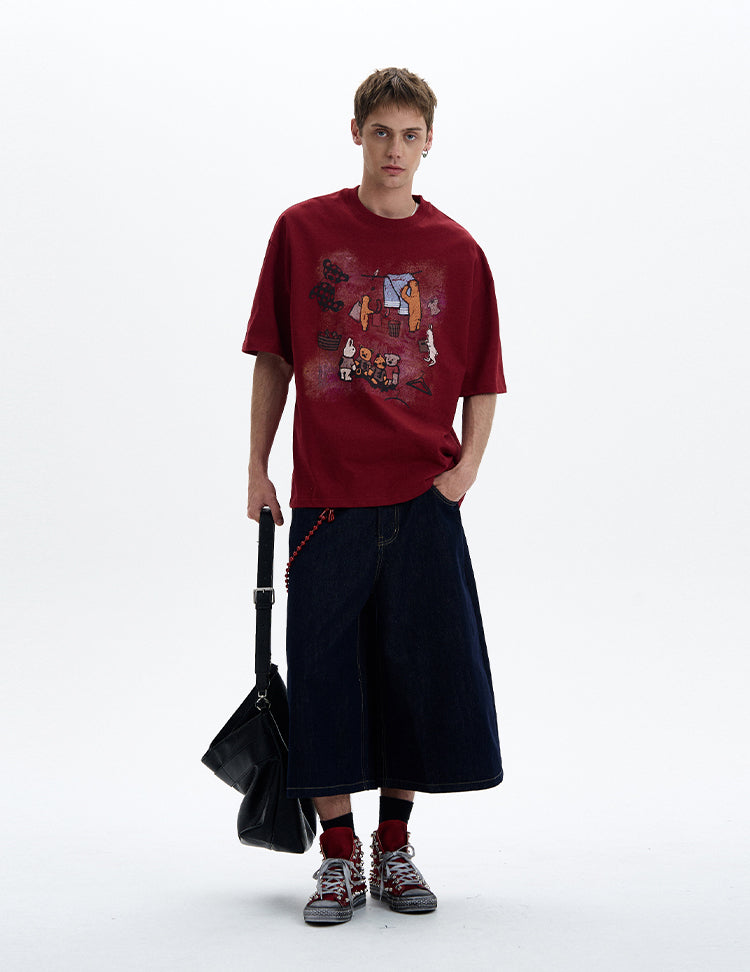 MADWITCH VINTAGE PRINT TEE #321