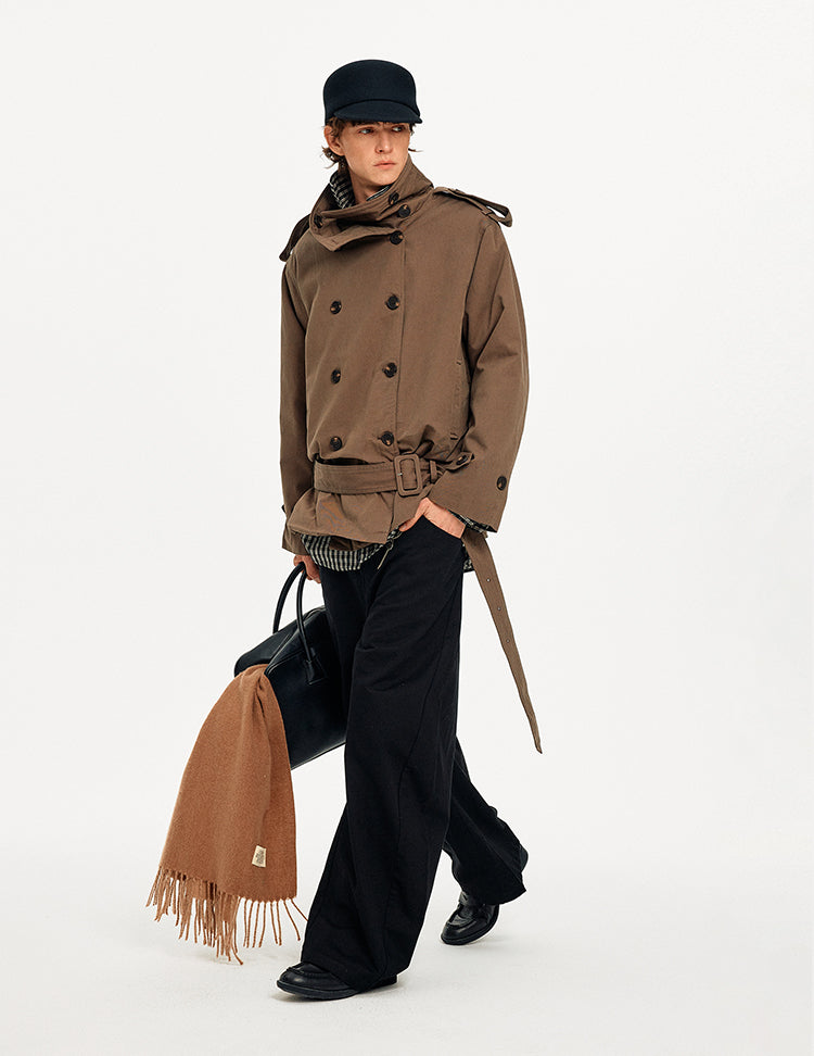 MADWITCH DOUBLE BREASTED STAND COLLAR COAT #BM434