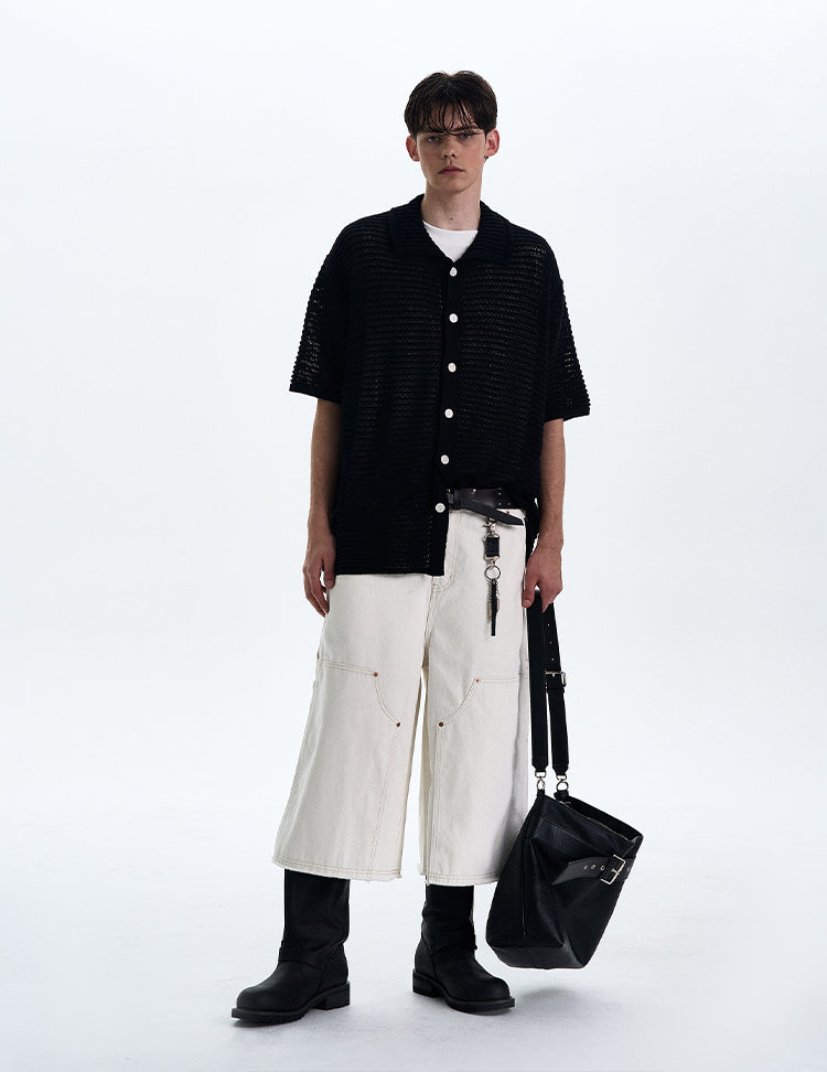 MADWITCH MESH KNIT SHORT SLEEVE TOP #DF8448