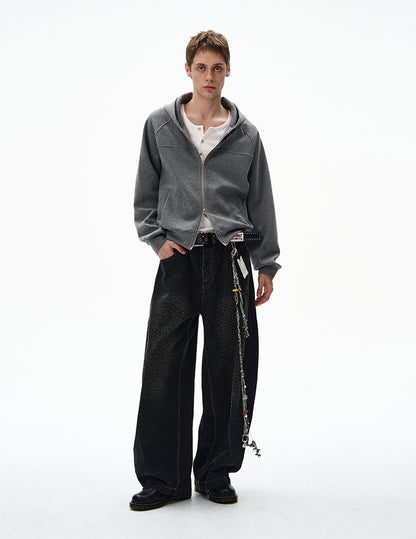 MADWITCH UNISEX HOODED CARDIGAN COAT #RH44