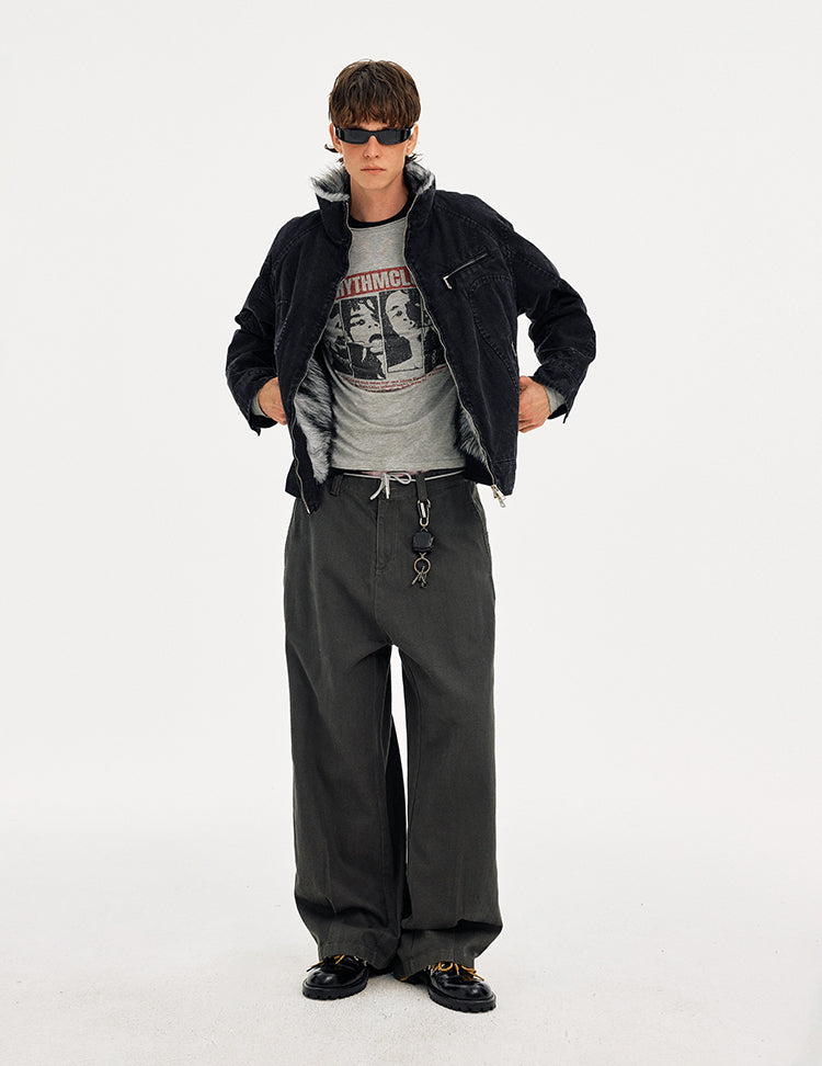 MADWITCH DECONSTRUCTED VINTAGE QUILTED FUR JACKET #AW25163