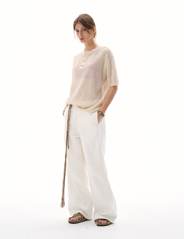 MADWITCH LACE KNIT SHORT SLEEVE TOP #M367