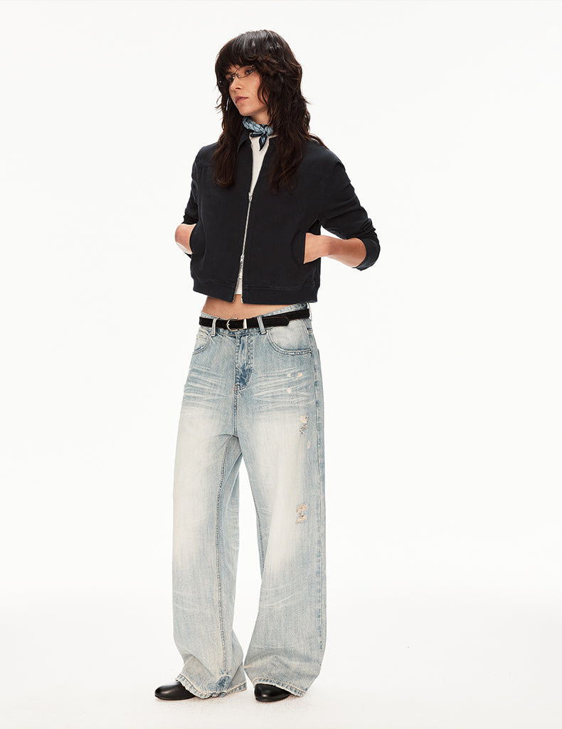 MADWIT DISTRESSED FADED JEANS #WH0A125