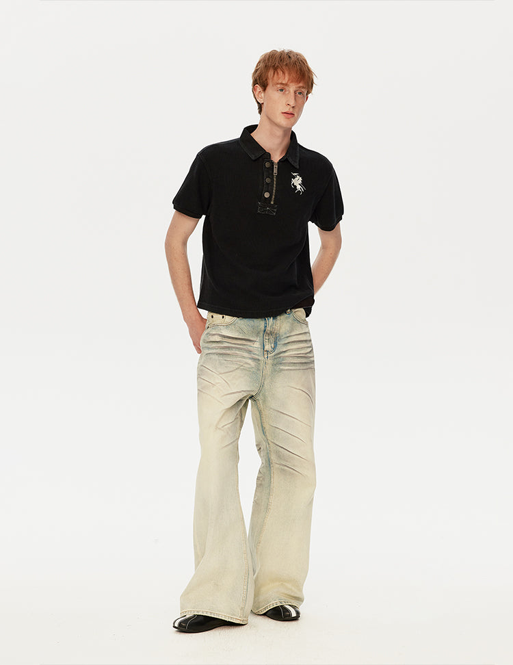 MADWITCH WASHED POLO TEE #AW26013