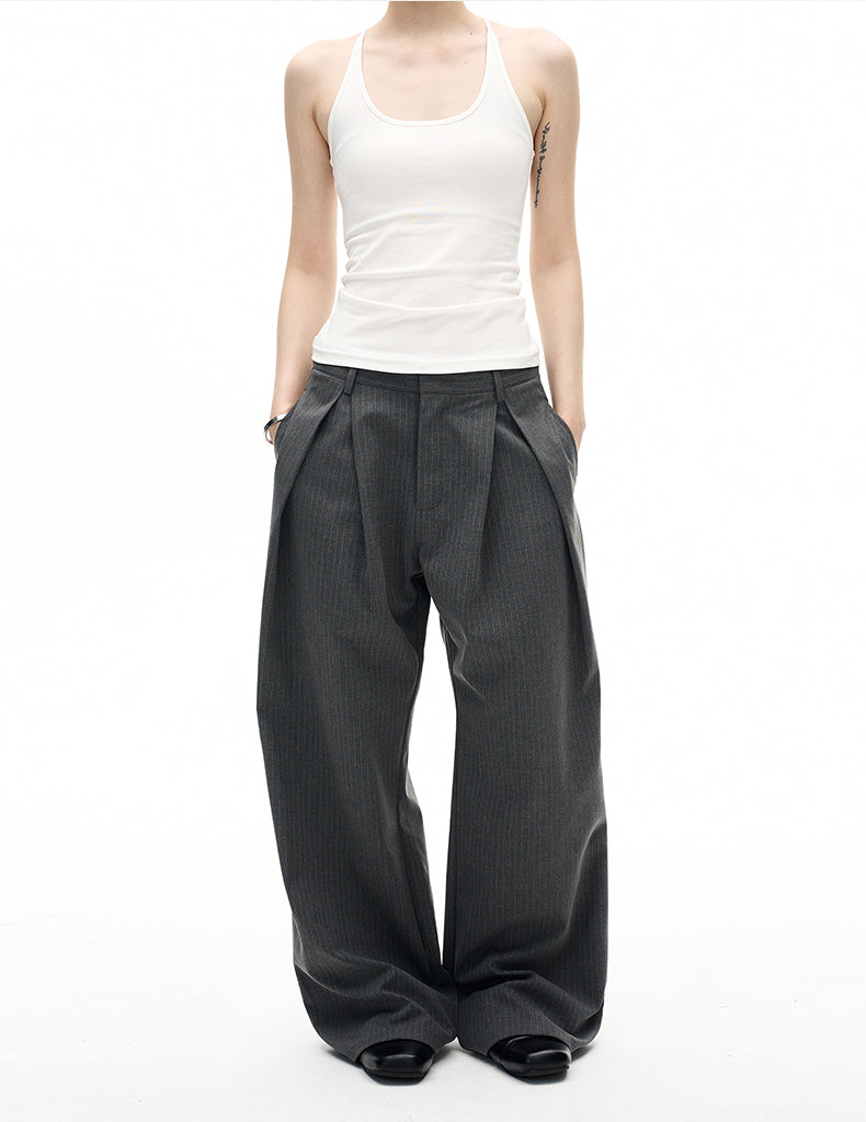 MADWITCH STRIPED WIDE LEG TROUSERS #C923