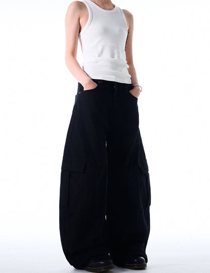 MADWITCH DECONSTRUCTED WIDE-LEG CARGO PANTS #DR6302