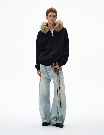 MADWITCH UNISEX FUR-TRIMMED CASUAL COAT #6273