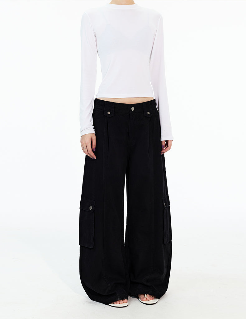 MADWITCH PLEATED MULTI-POCKET WORK PANTS #A619