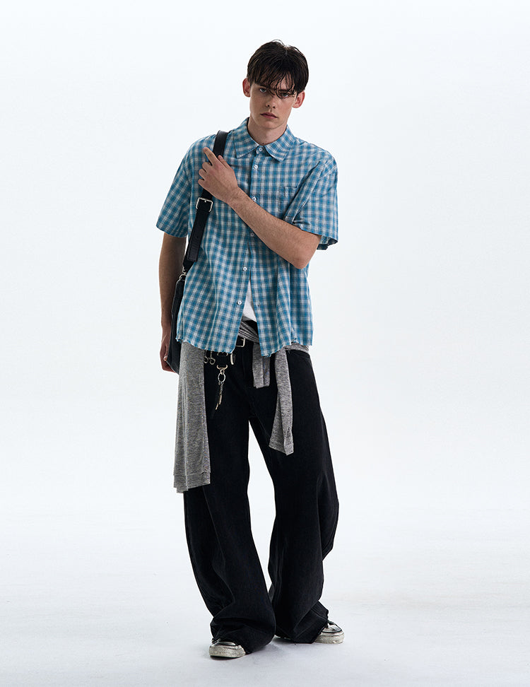 MADWITCH VINTAGE PLAID SHIRT #RC189