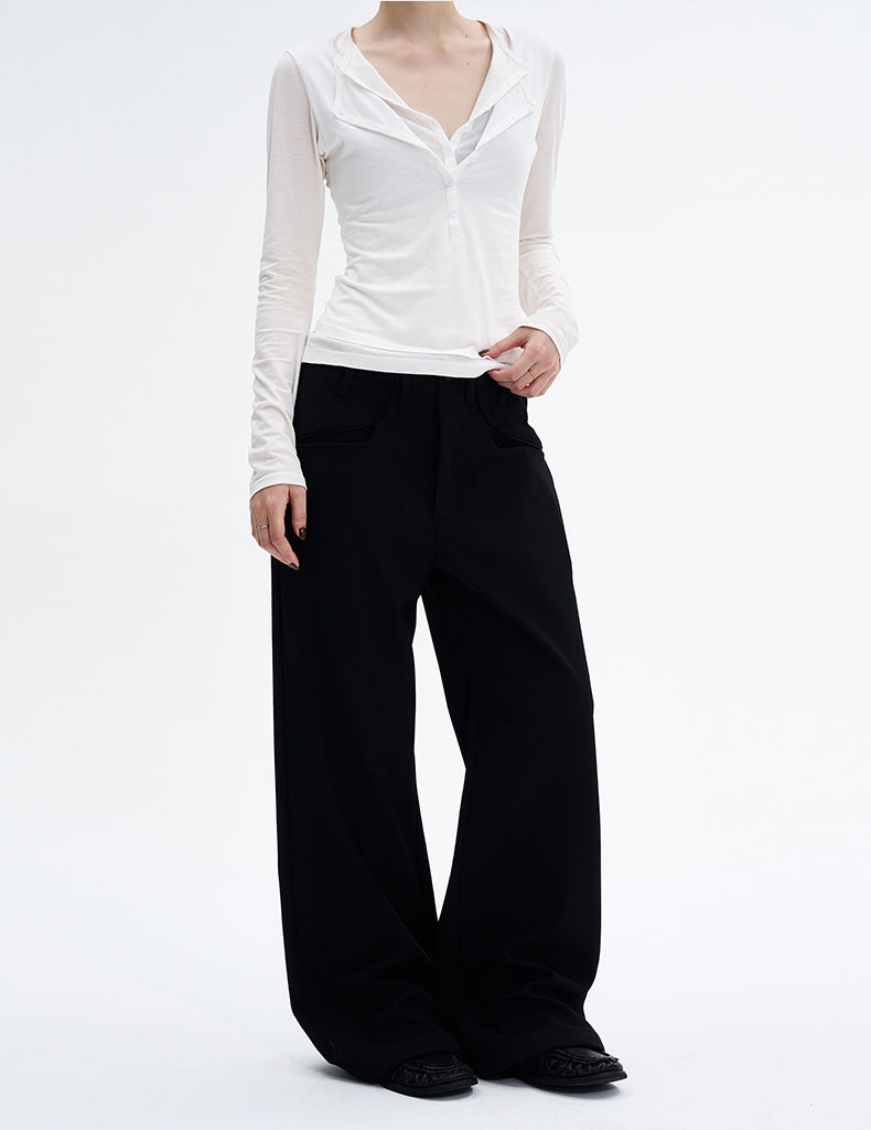 MADWITCH DRAPE STRAIGHT TROUSERS #GPC6895