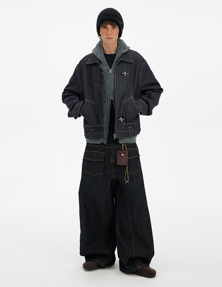 MADWITCH DECONSTRUCTED FLIGHT DENIM JACKET #DY3002