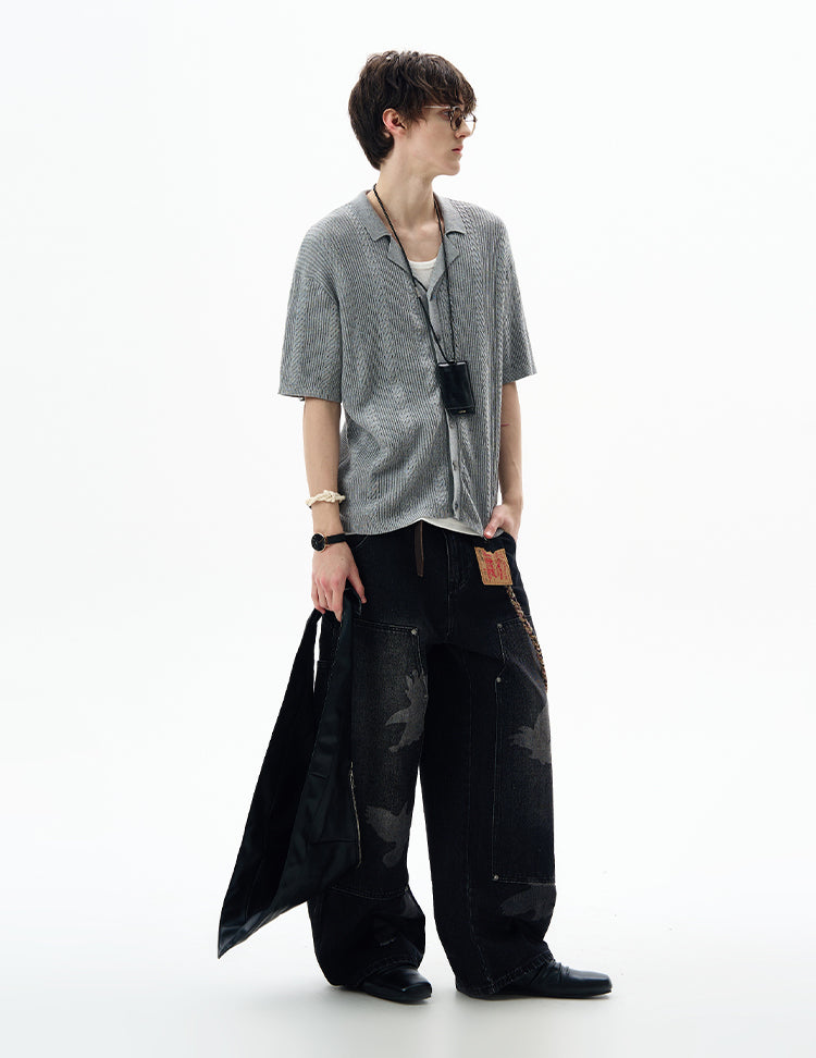 MADWITCH OLD MONEY CABLE KNIT SHIRT #68827