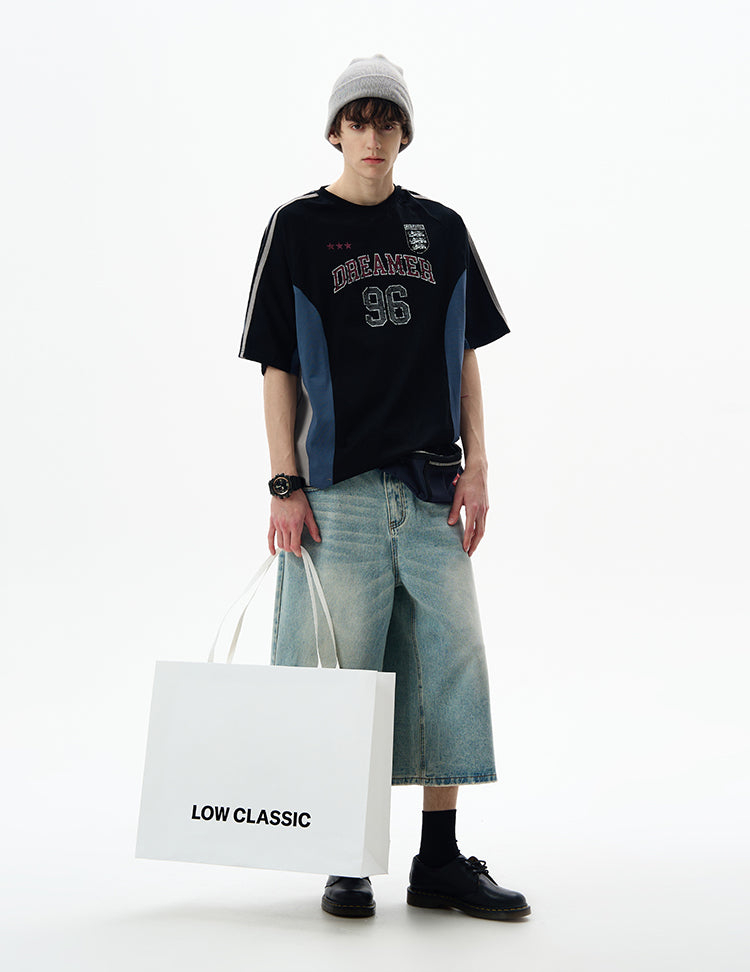 MADWITCH VINTAGE LETTER PRINT TEE #990559