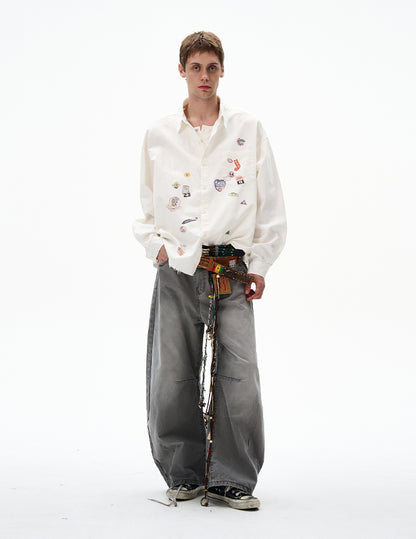 MADWITCH RAW-EDGE LONG SLEEVE SHIRT #BR92