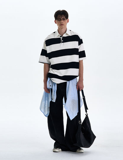 MADWITCH STRIPED LOOSE-FIT T-SHIRT #MD4178