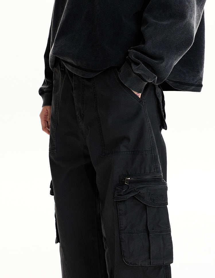MADWIT WASHED MULTI-POCKET WORK PANTS #CK6923