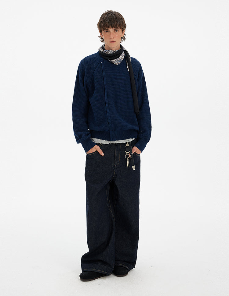 MADWITCH RETRO PATCHWORK CREW SWEATER #YH25011