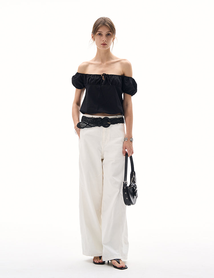 MADWITCH OFF-SHOULDER PUFF SLEEVE TEE #TC82N