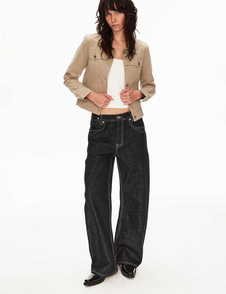 MADWIT VINTAGE RAW WIDE JEANS #GPC9782