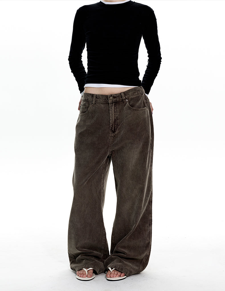 MADWITCH WASHED CORDUROY STRAIGHT JEANS #GPC3571