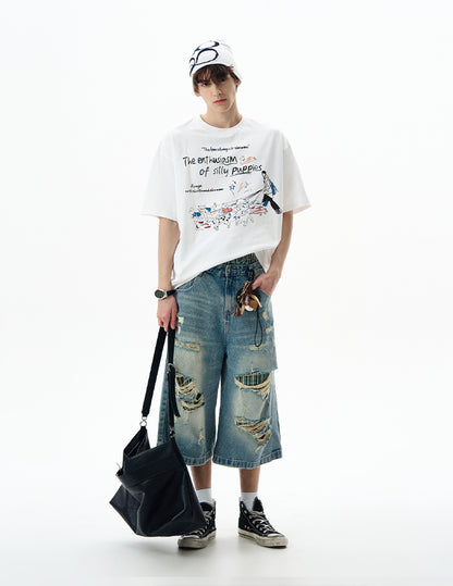 MADWITCH FUN PRINT CREWNECK TEE #880320