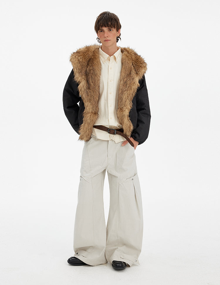 MADWITCH FAUX FUR COLLAR PUFFER JACKET #BM334