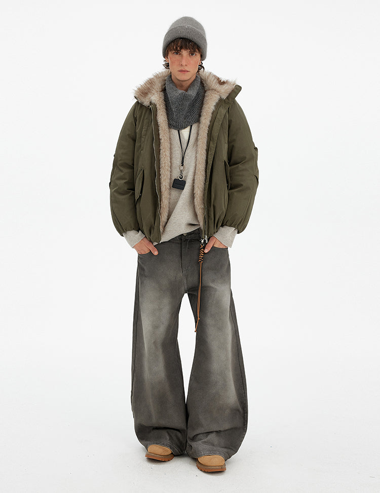 MADWITCH VINTAGE CARGO FUR PARKA #MF8618